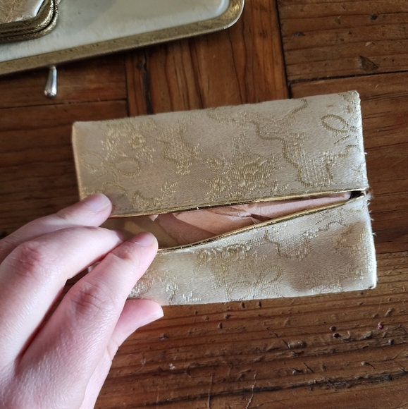 Vintage 3 Piece Gold Foil Travel Clutch Set - Picture 3 of 14